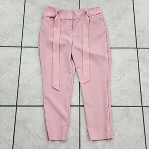 Size 12P New York & Company 7th Avenue Design Studio Belted Pink Pants